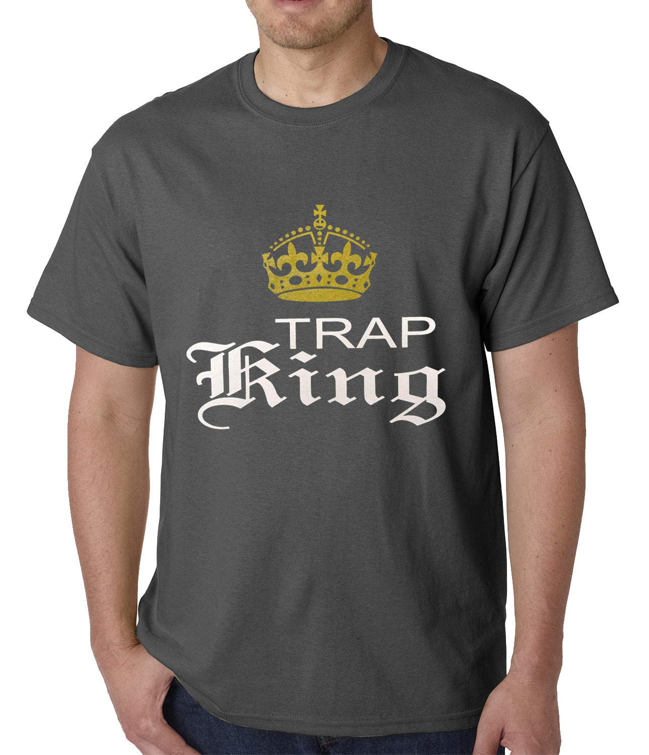 Trap King Golden Crown Mens T-shirt