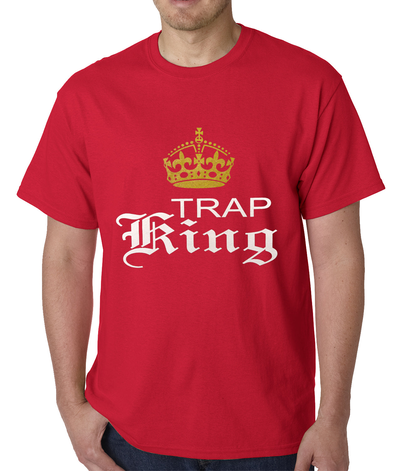 Trap King Golden Crown Mens T-shirt