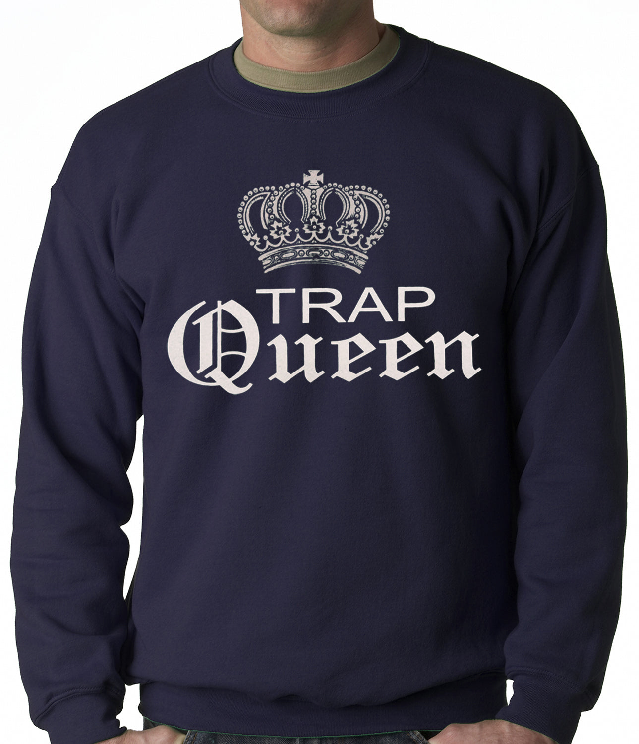 Trap Queen Silver Crown Adult Crewneck