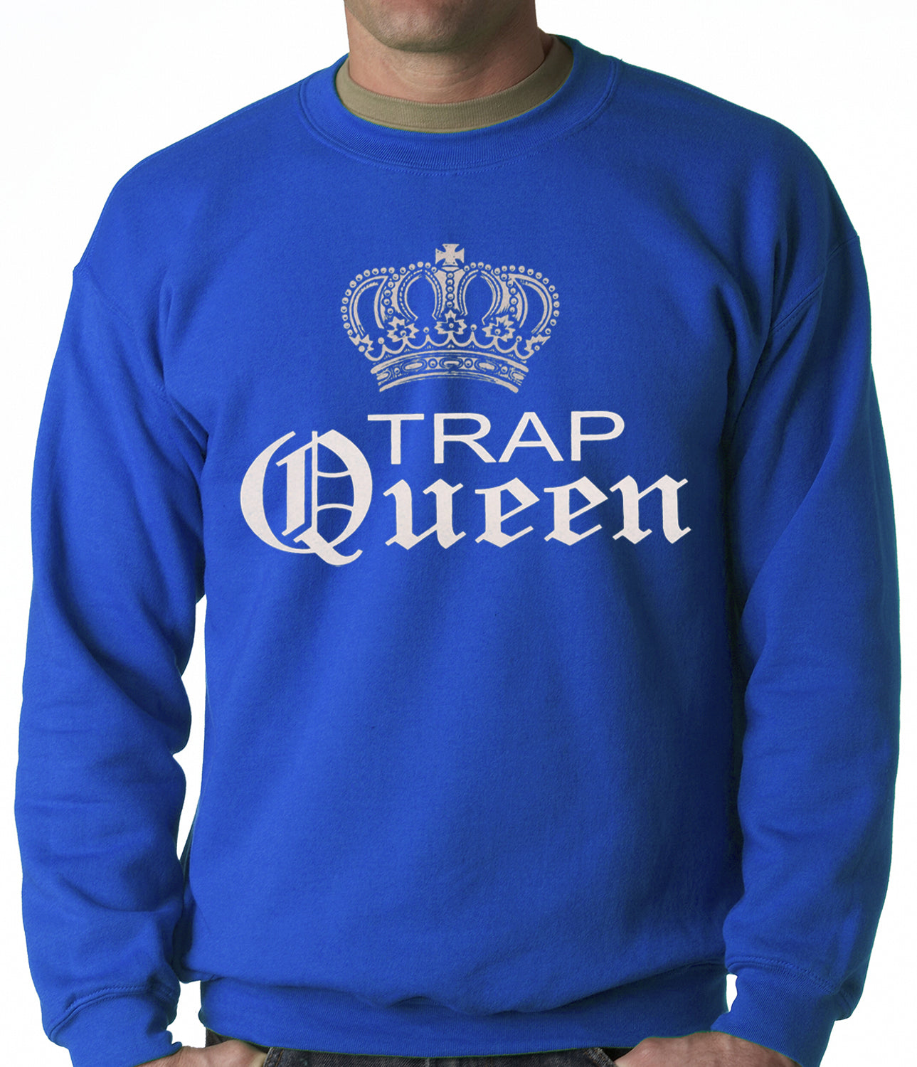 Trap Queen Silver Crown Adult Crewneck
