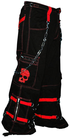 Tripp Darkstreet NYC -  "Electro Skull" Bondage Pants (Black/Red)