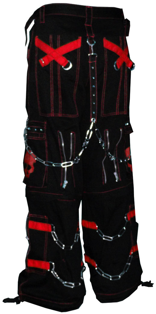 Tripp Darkstreet NYC -  "Electro Skull" Bondage Pants (Black/Red)