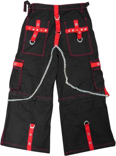 Tripp Black & Red Chain Zip-Off Pants