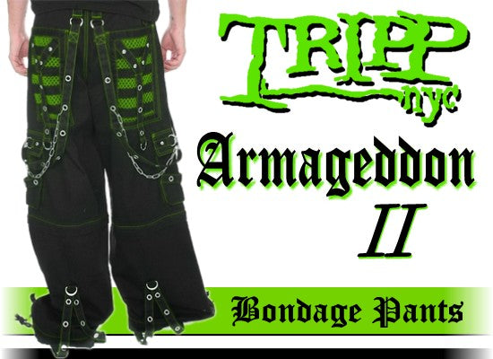 Tripp Darkstreet NYC - Armageddon II Bondage Pants (Black / Toxic Gr –  Bewild