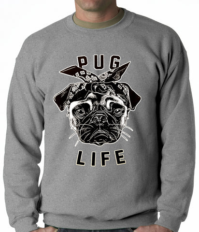 Tupug Pug Life Adult Crewneck