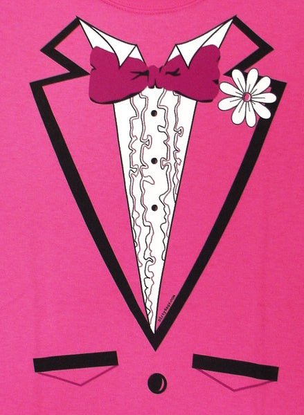 Tuxedo Shirt - Men's HOT PINK Tuxedo T-Shirt With Ruffles (Hot Pink Sh –
