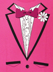 Tuxedo Shirt - Men's HOT PINK Tuxedo T-Shirt With Ruffles (Hot Pink Shirt)