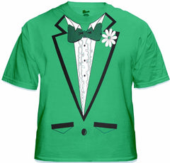 Tuxedo Shirt - Men's Irish Green Tuxedo T-Shirt With Ruffles