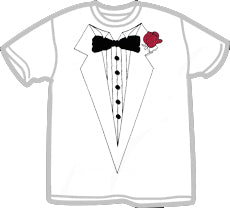 Tuxedo Shirt - Men's White Tuxedo Tee Shirt