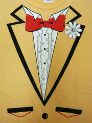 Tuxedo Shirt - Men's Yellow Tuxedo T-Shirt With Ruffles