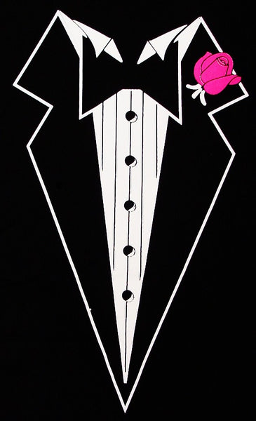 Tuxedo Shirt - Mens Black Tuxedo with Pink Flower T-Shirt –