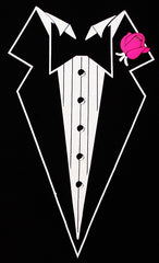 Tuxedo Shirt - Mens Black Tuxedo with Pink Flower T-Shirt