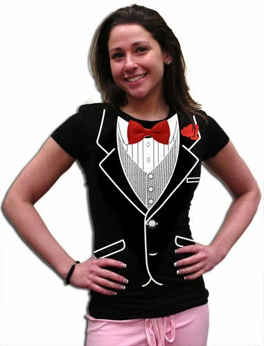 Tuxedo Shirts - Girls All Occasion Formal Tuxedo T-Shirt –