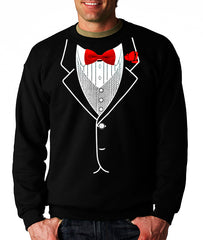 Tuxedo SweatShirt - Mens All Occasion Formal Tuxedo Crew Neck Sweat Shirt