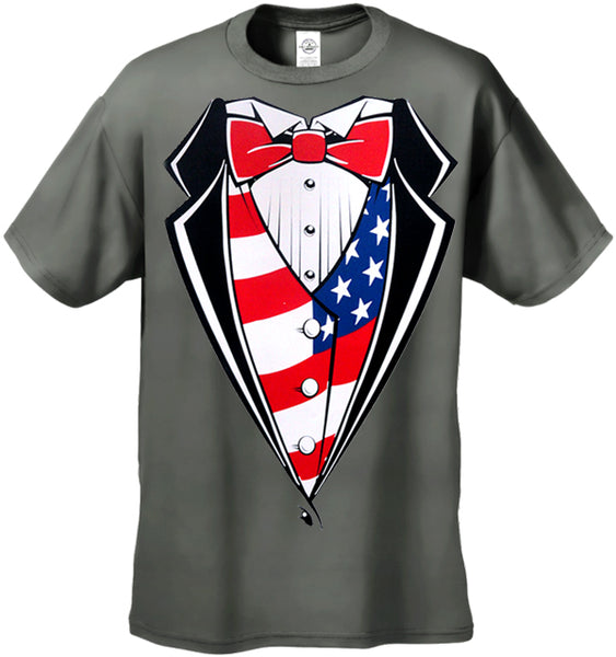 American Flag Tuxedo T-Shirt with Vest & Bowtie | Be Wild –