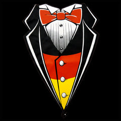 Germany Flag Tuxedo T-Shirt With Vest & Bowtie