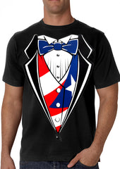  Tuxedo T-Shirts- Puerto Rican Flag Tuxedo T-Shirt With Vest & Bowtie