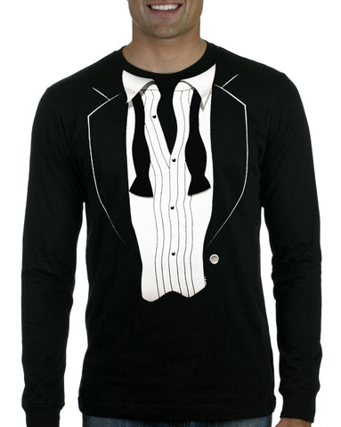 Tuxedo T-Shirts - The After Party LONG SLEEVE Tuxedo T-Shirt