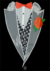 Tuxedo TShirts -Deluxe Showman's Tuxedo T-Shirt with Vest & Bowtie (Black)