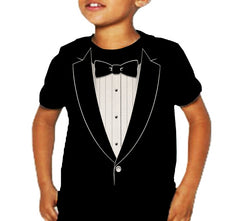 Tuxedo TShirts - Kids "Classic Black Tie" Tuxedo T-Shirt (Black)