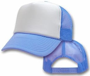 Two Tone Trucker Hats - Light Blue Blank Trucker Cap