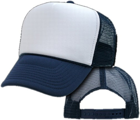 Two Tone Trucker Hats - Navy Blue Blank Trucker Cap – Bewild