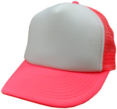 Two Tone Trucker Hats - Neon Pink Trucker Cap