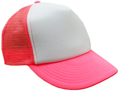 Two Tone Trucker Hats - Neon Pink Trucker Cap