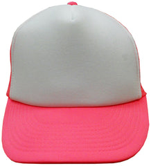 Two Tone Trucker Hats - Neon Pink Trucker Cap