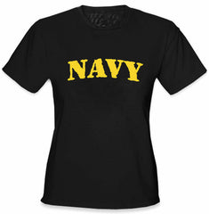 U.S Navy Military Girl's T-Shirt (Yellow)