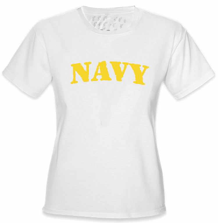 U.S Navy Military Girl's T-Shirt (Yellow)