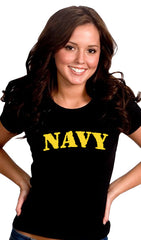 U.S Navy Military Girl's T-Shirt (Yellow)