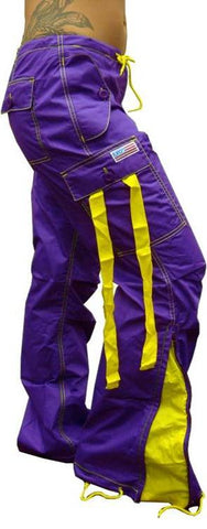 UFO Girly Hipster Pants With Expandable Bottom (Purple / Yellow)