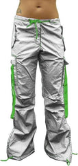 UFO Girly Hipster Pants With Expandable  Bottoms (White & Lime)