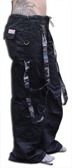 UFO Strappy Hipster Girls Pants (Black/Blue Camo)