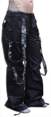 UFO Strappy Hipster Girls Pants (Black/Blue Camo)