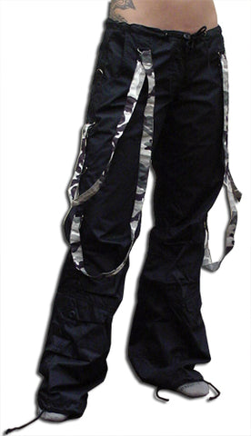 UFO Strappy Hipster Girls Pants (Black/Grey Camo)