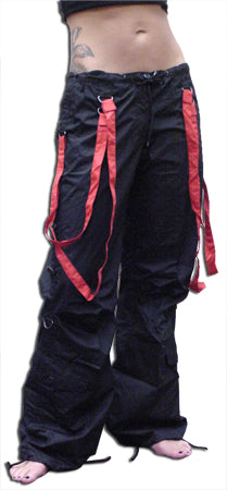 UFO Strappy Hipster Girls Pants (Black/Red)