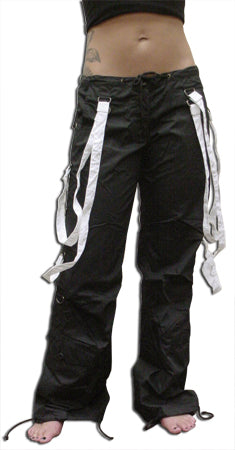UFO Strappy Hipster Girls Pants (Black/White)