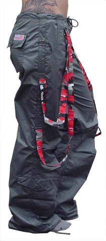 UFO Strappy Hipster Girls Pants (Charcoal/Red Camo)