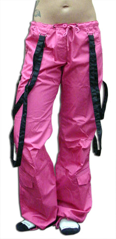 UFO Strappy Hipster Girls Pants (Hot Pink/Black)