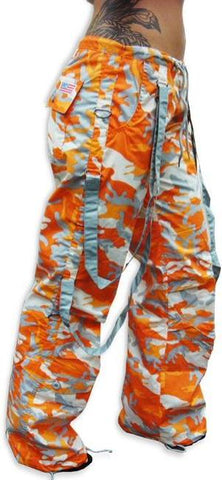 UFO Strappy Hipster Girls Pants (Orange Camo/Silver Grey)