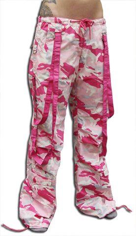 UFO Strappy Hipster Girls Pants (Pink Camo/Pink)