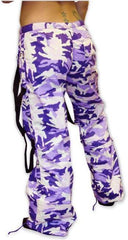 UFO Strappy Hipster Girls Pants (Purple Camo/Black)