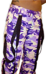 UFO Strappy Hipster Girls Pants (Purple Camo/Black)