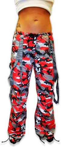 UFO Strappy Hipster Girls Pants (Red Camo/Charcoal Grey)