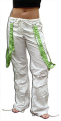 UFO Strappy Hipster Girls Pants (White/Green)