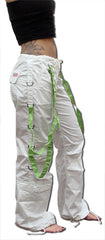 UFO Strappy Hipster Girls Pants (White/Green)