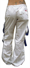 UFO Strappy Hipster Girls Pants (White/Royal)