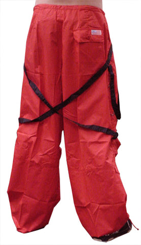 UFO Unisex Basic Strappy Pants (Red/Black)